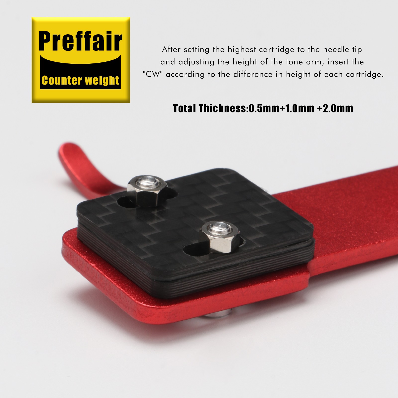 phono Cartridge Headshell shims Spacer VTA Adjust carbon fiber for turntable
