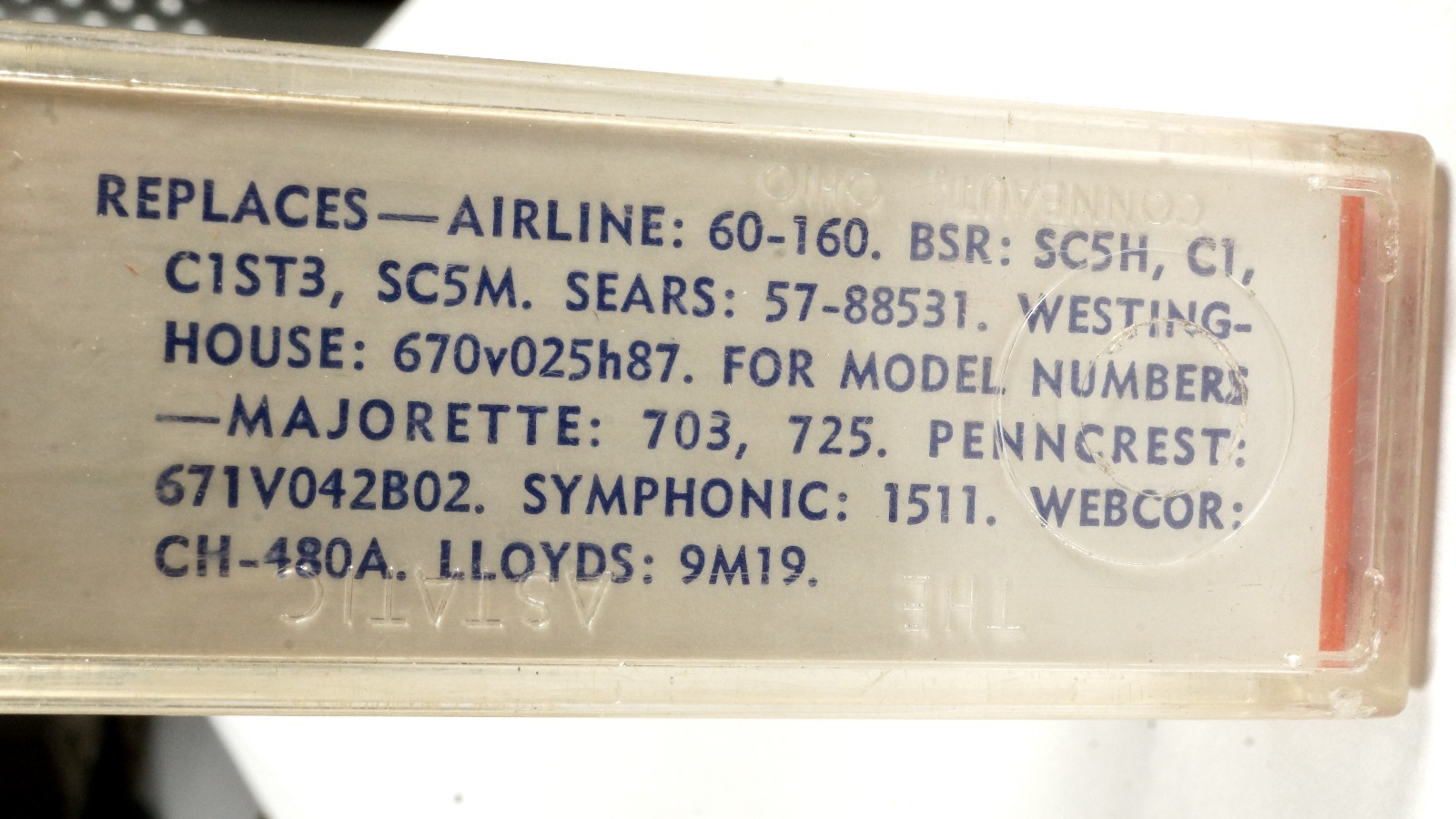 NOS Tested Astatic 613 Cartridge No Box Airline 60-160 BSR SC5H C1 C1ST3 SC5M