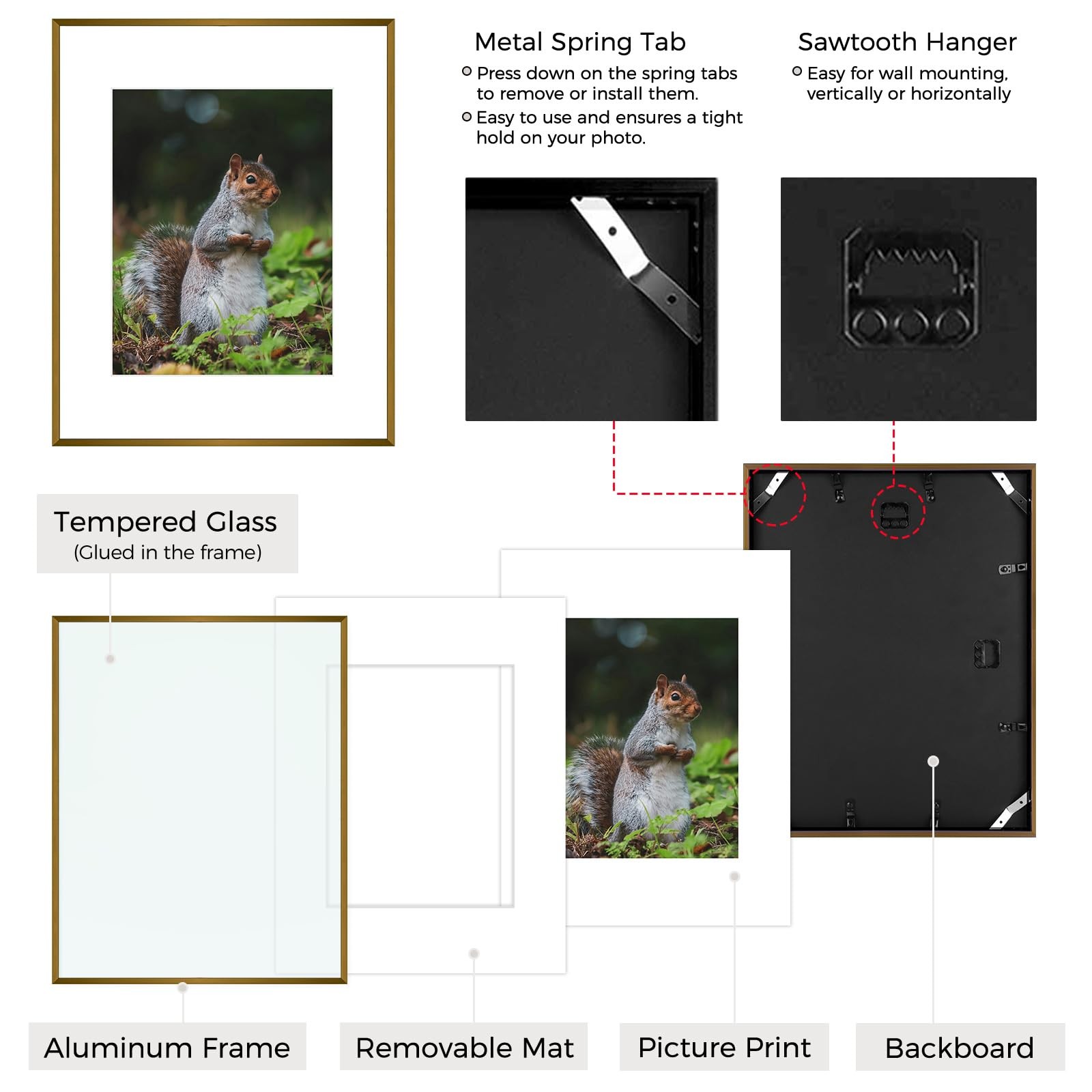 Golden State Art 16×20 Picture Frames 3 Pack with Real Glass 16×20, Bronze