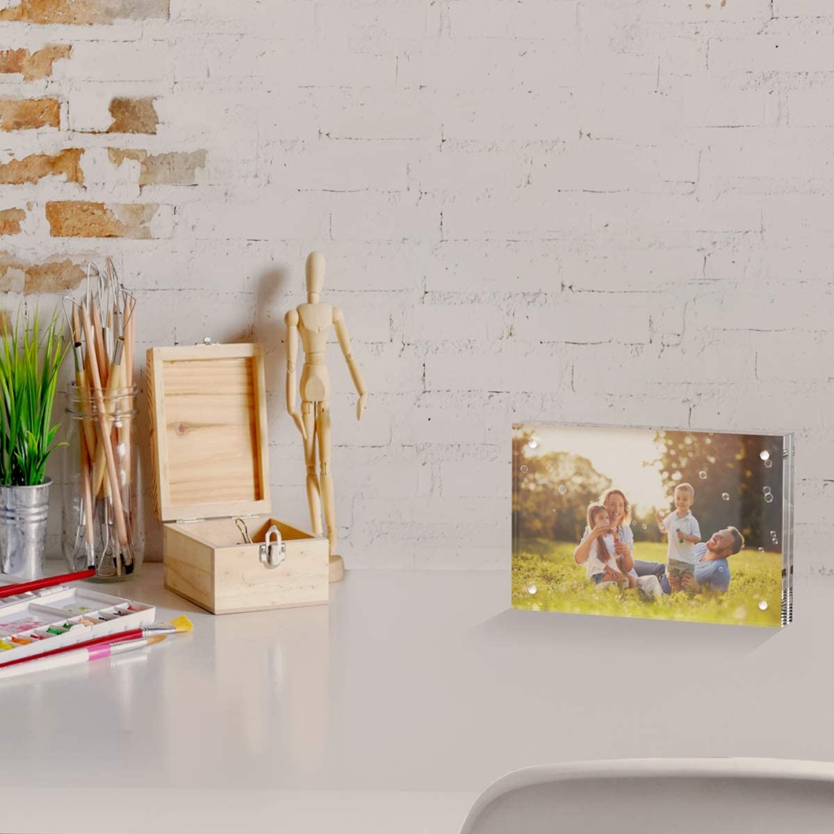 AITEE 4×6 Acrylic Picture Frames 6 Pack, 20% Thicker Block, Clear 4×6, 6