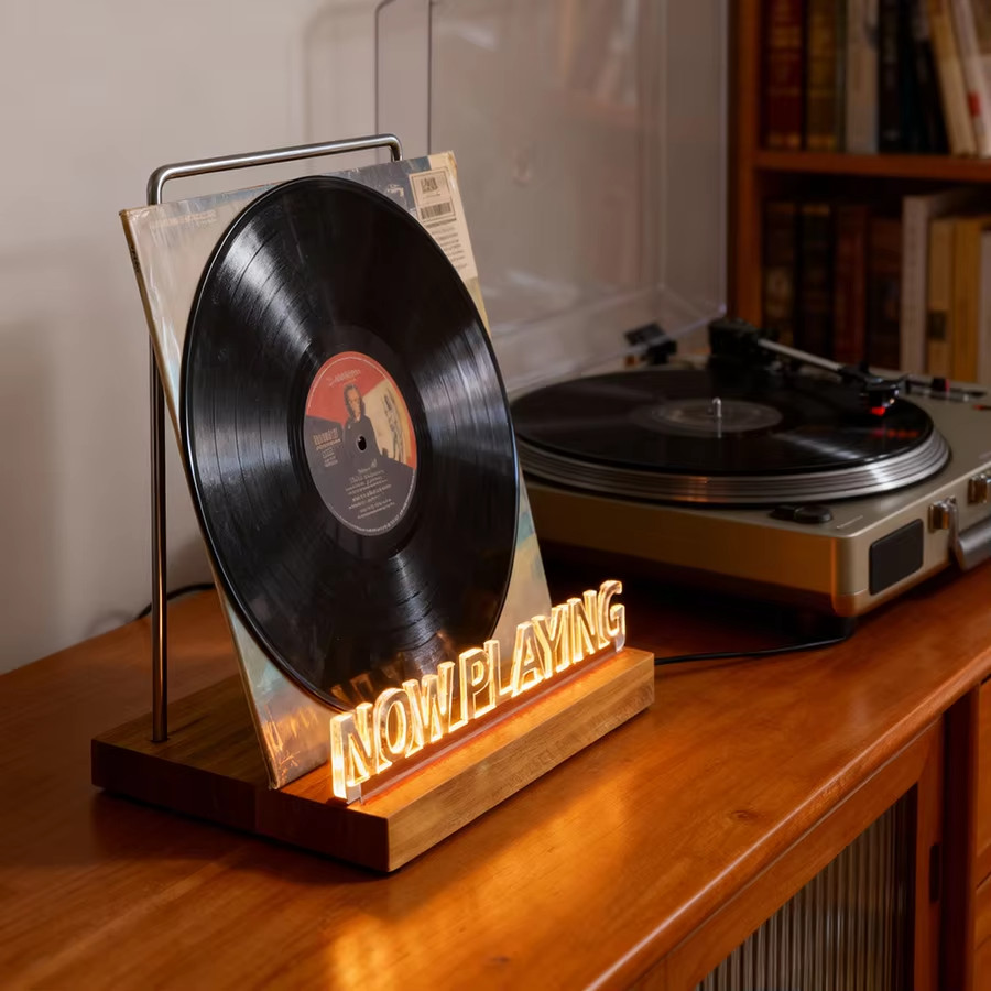 Now Playing Vinyl Record Display Stand Light Up Acrylic Holder (20cm / 7.8in)