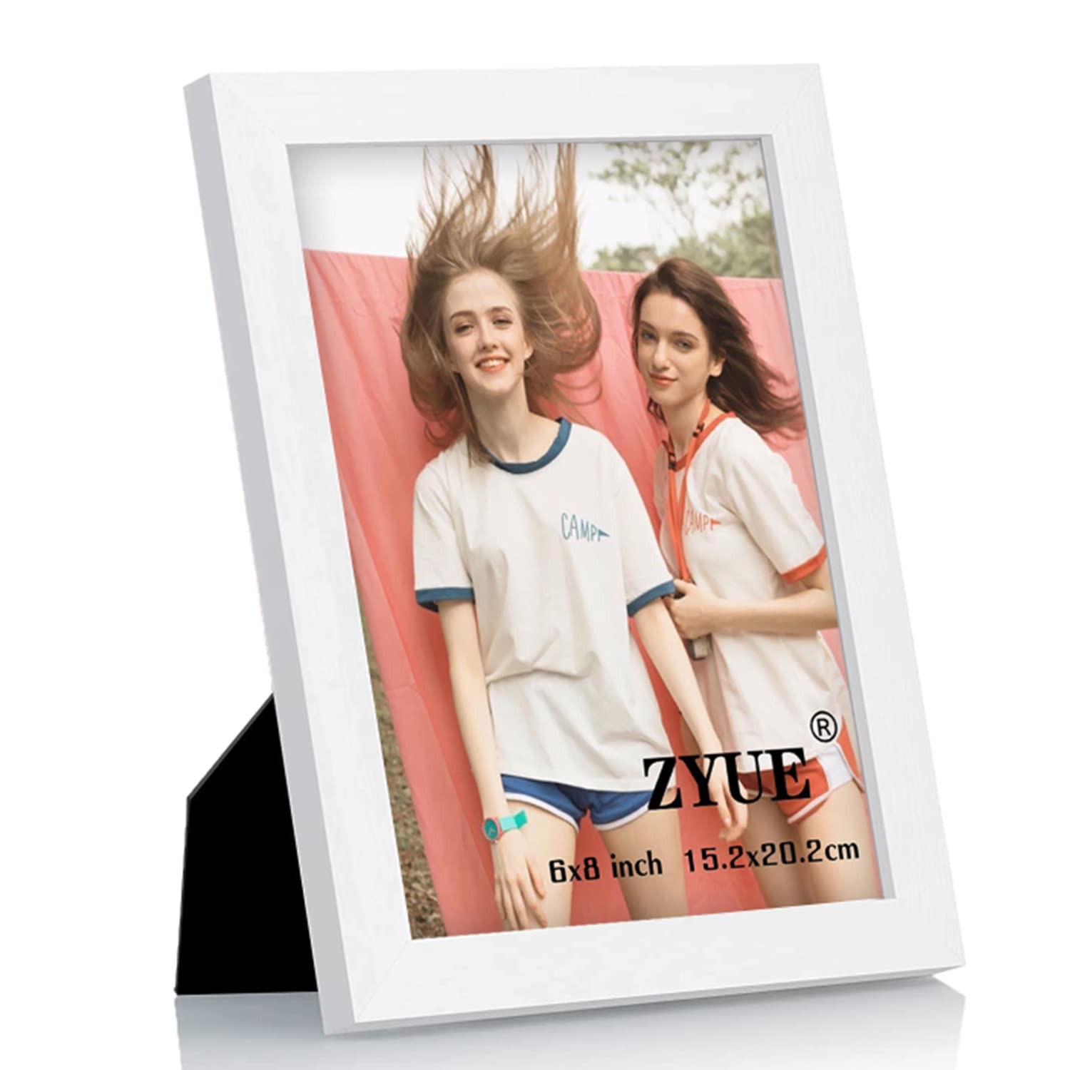 ZYUE 6×8 inch Picture Frame Made of 100% Solid Wood and High Inch, White