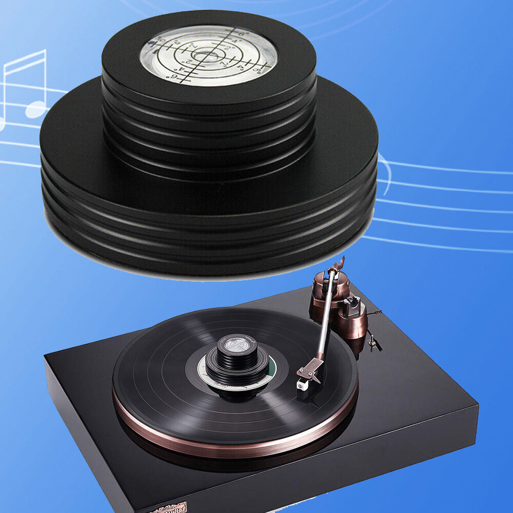 Aluminum Record Weight Clamp Vinyl LP Turntable Disc Stabilizer with Gradienter
