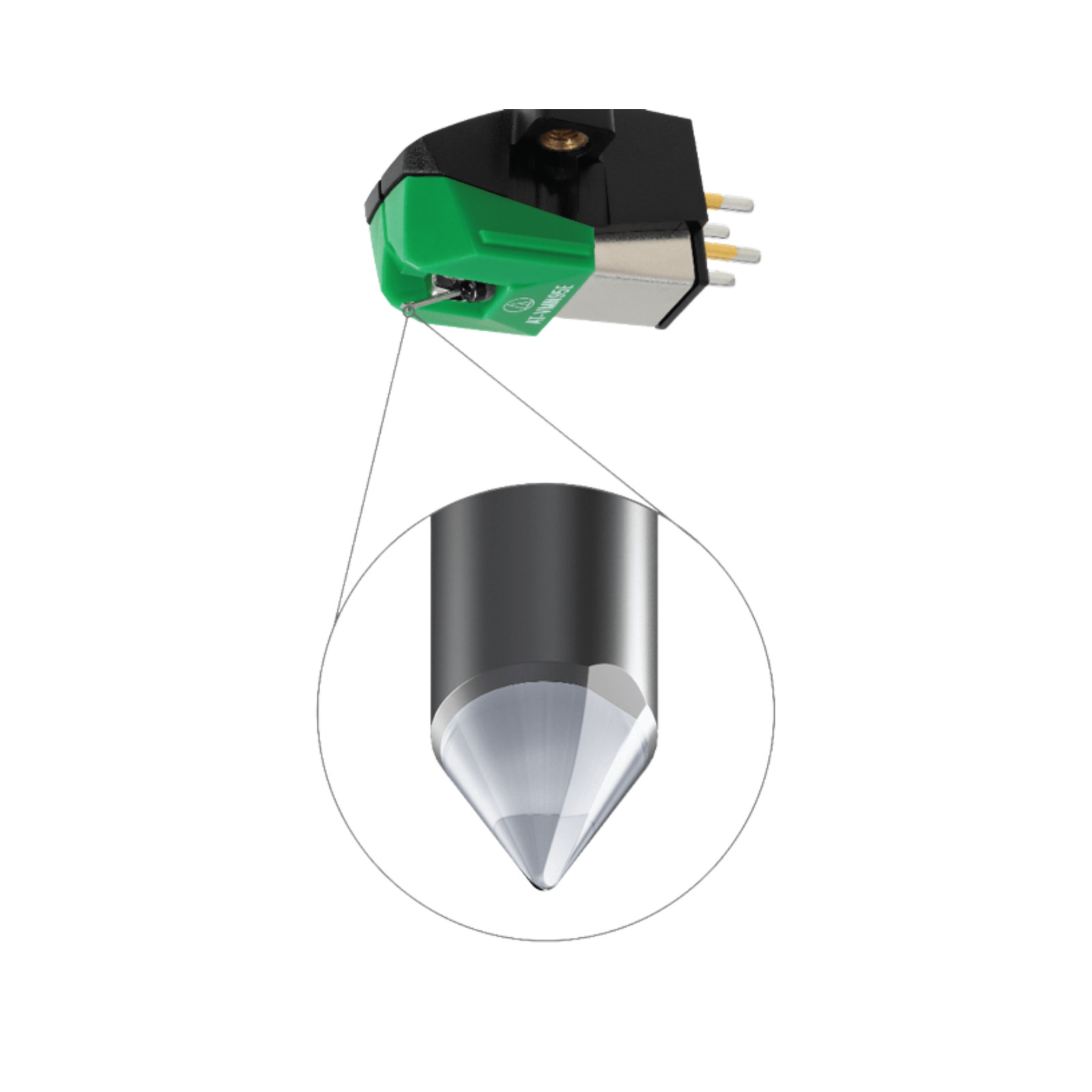 Audio-Technica AT-VM95E Replacement Stylus (Green)