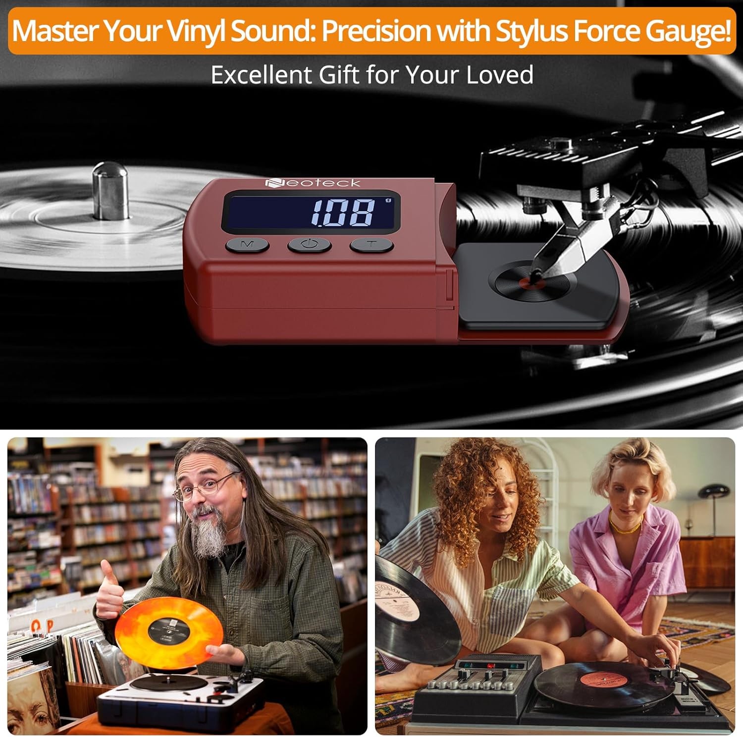 Digital Turntable Stylus Force Scale Gauge 0.01G/5.00G LCD Backlight Display