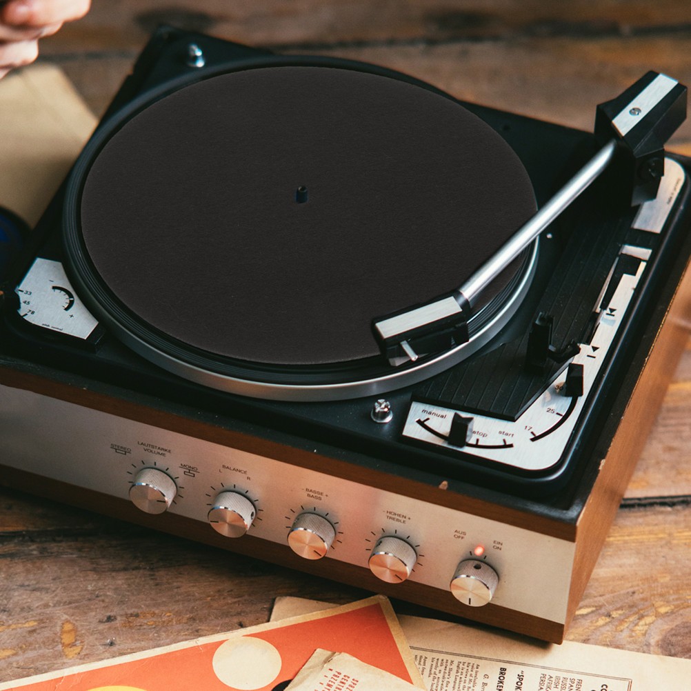 2Pcs Simple Vinyl Protective Pad for Phonograph Records Turntable Mats