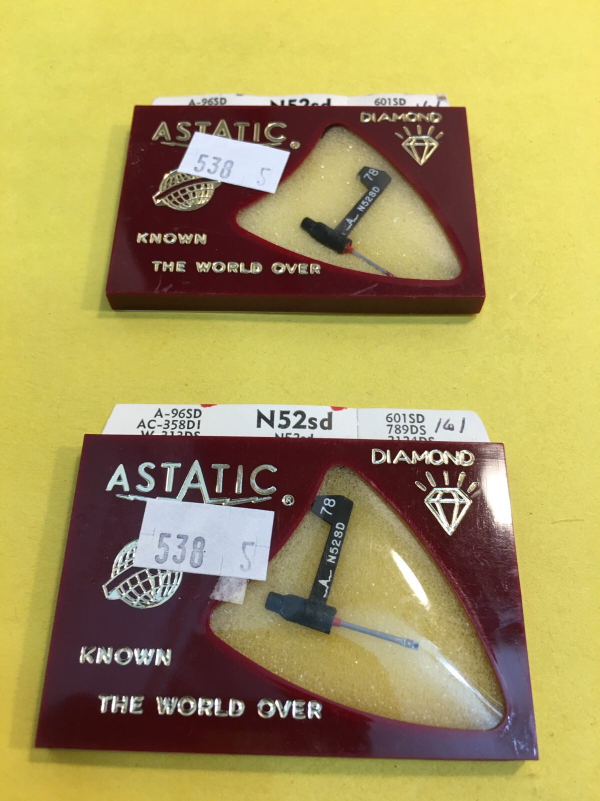 2 Orig NOS ASTATIC Needle N52SD Fits A-956D 601SD 789DS 2124DS AC-358D1 W-313DS