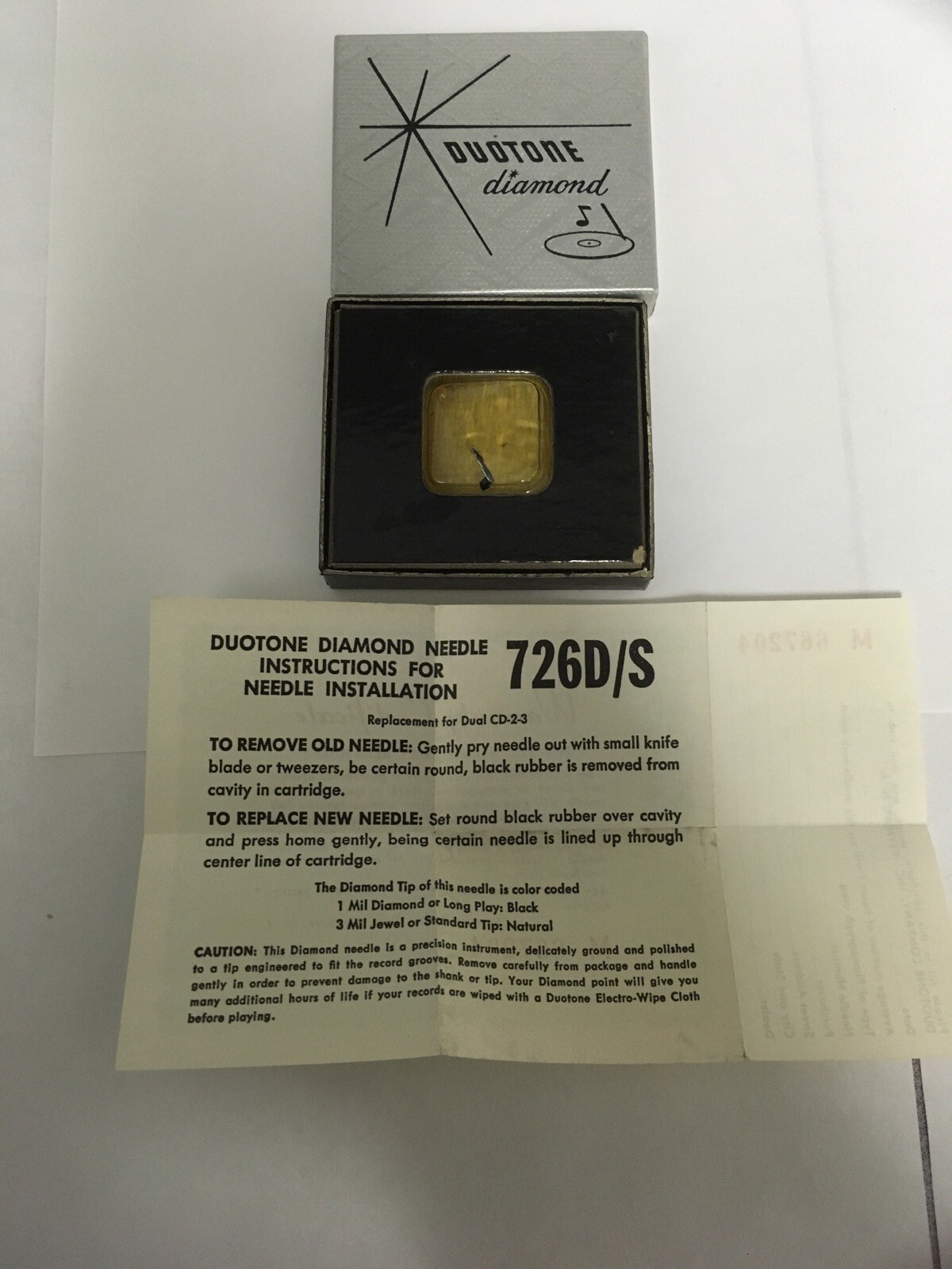 DUOTONE DIAMOND NEEDLE 726D/S Replacement For Dual CD-2-3