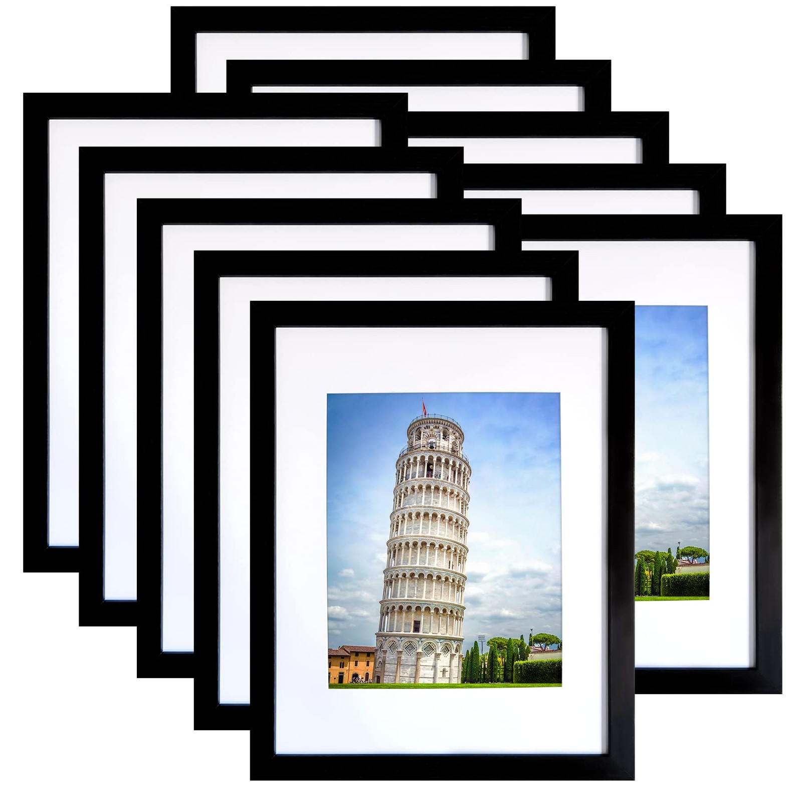 SESEAT 11×14 Picture Frame Set of 10, Display Pictures 8×10 With 11×14, Black