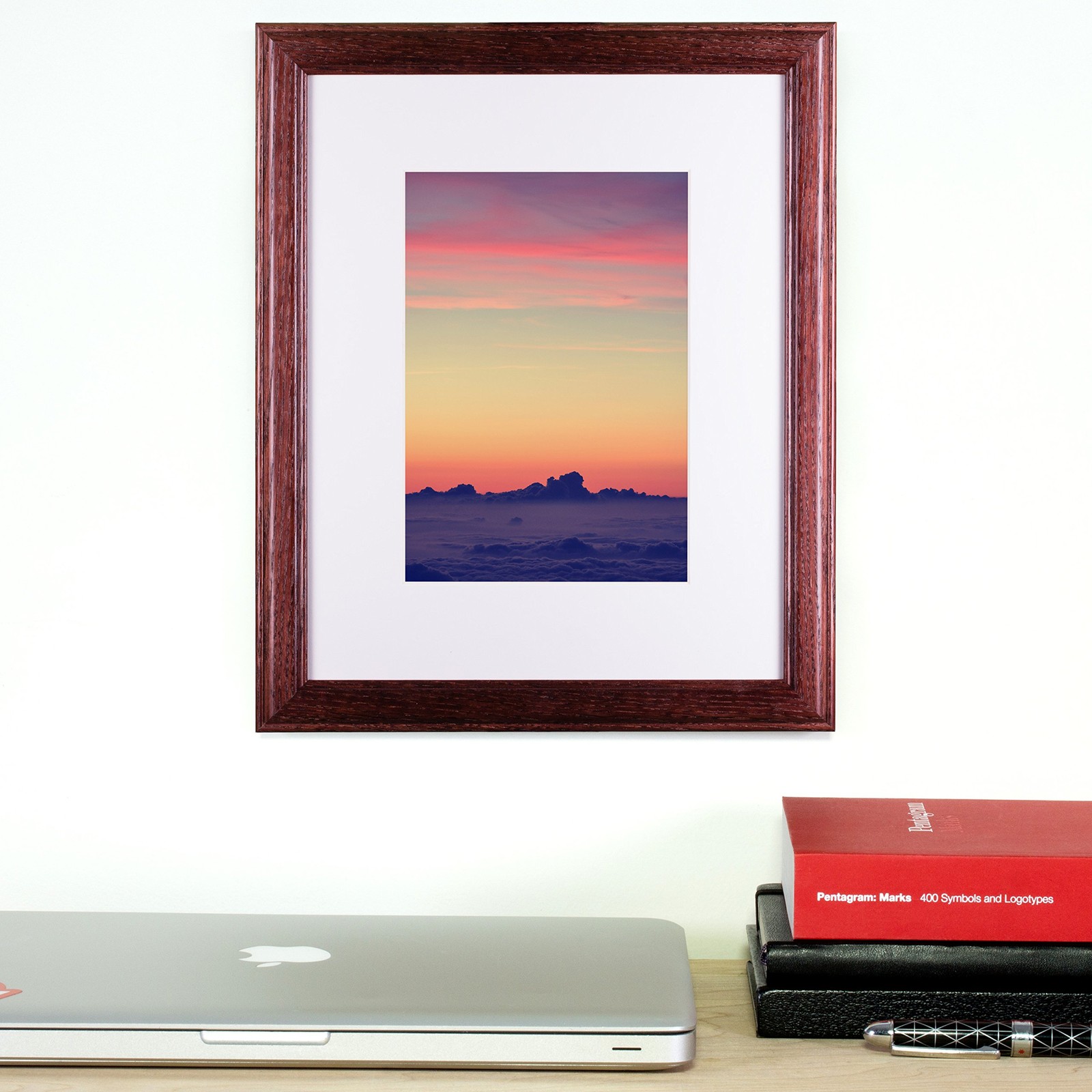 Craig Frames Wiltshire 236, Simple Red Hardwood Picture Frame 12 x 16, Cherry