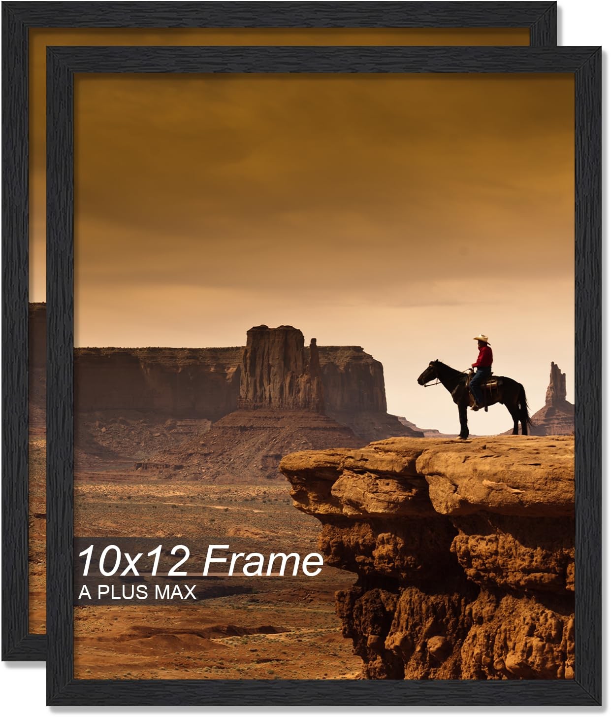 A PLUS MAX 10×12 Picture Frame Set of 2, Black Engineered Wood 10×12,
