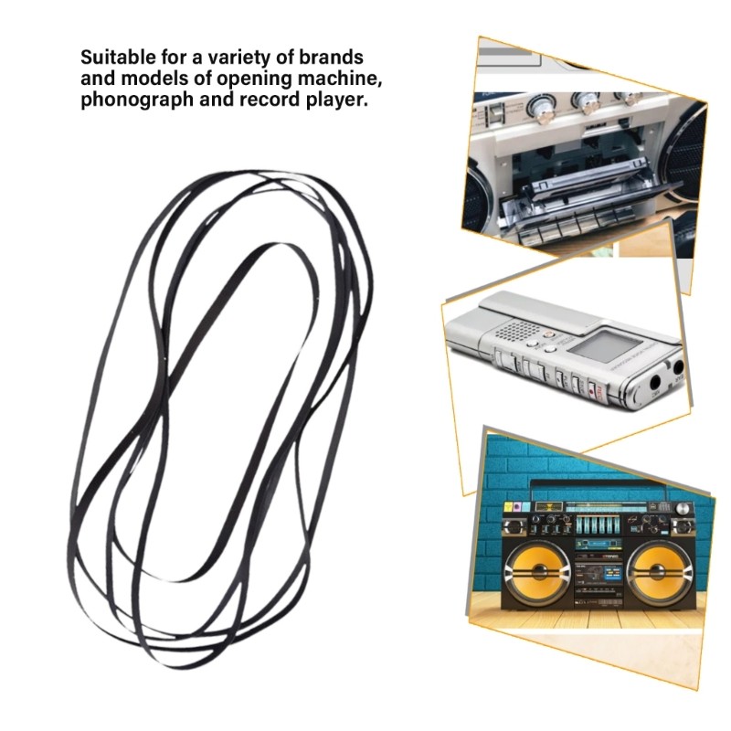 11PCS Precise Crafted Record Player Belts Rubber Turntable Belt Smooth