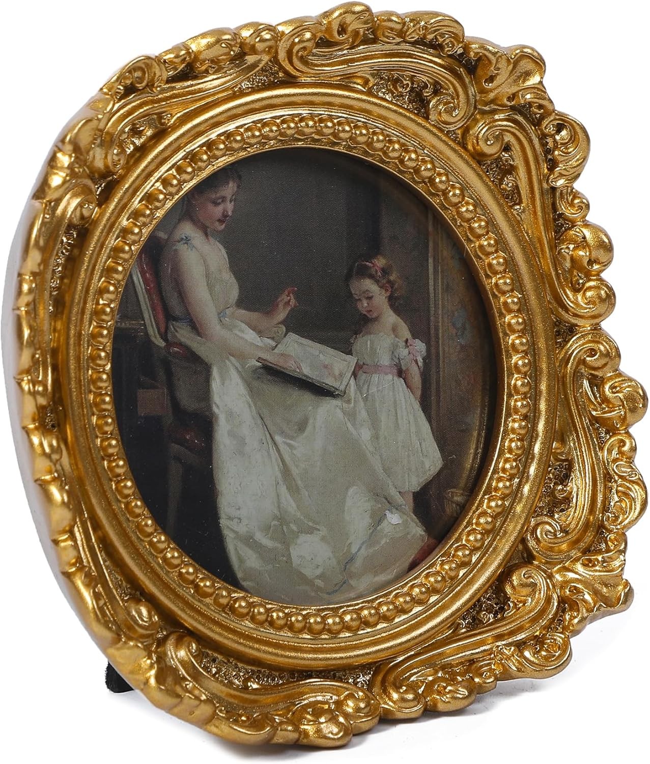 Vintage Picture Frames 3×3 Round Gold – Antique Ornate Small 3*3 round,
