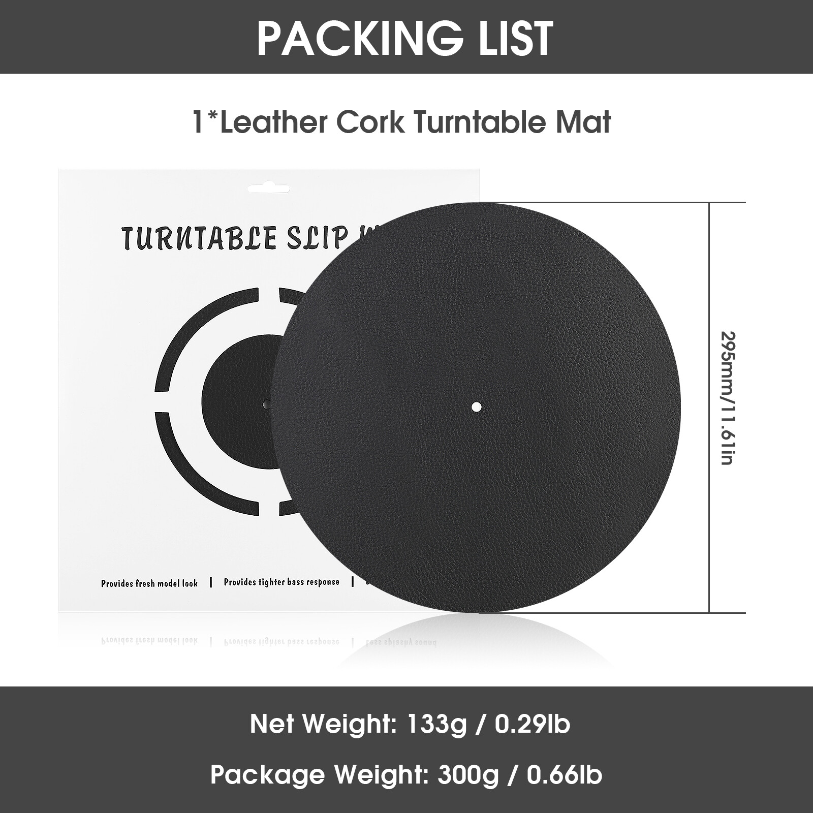 12 Inch Turntable Slip Mat Anti Static Cover Silicone/Acrylic for Vinyl Record
