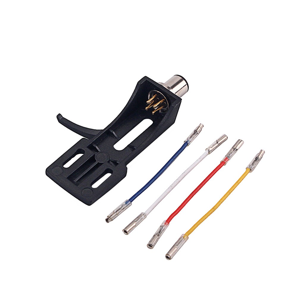 Black Phonograph Headshell Mount with Stylus Lead Wire Durable for Turntable
