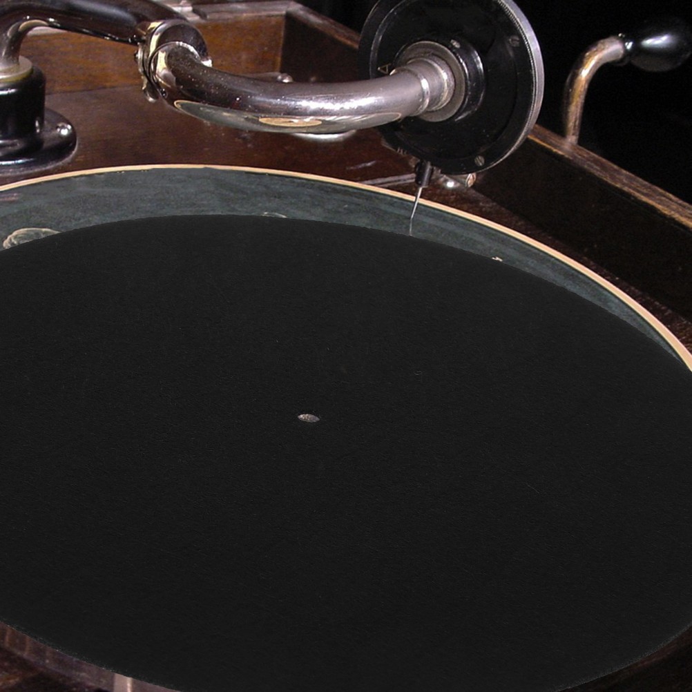 Turntable Wool Mat Black Slipmat for Vinyl Record Player Anti Static Record Mat