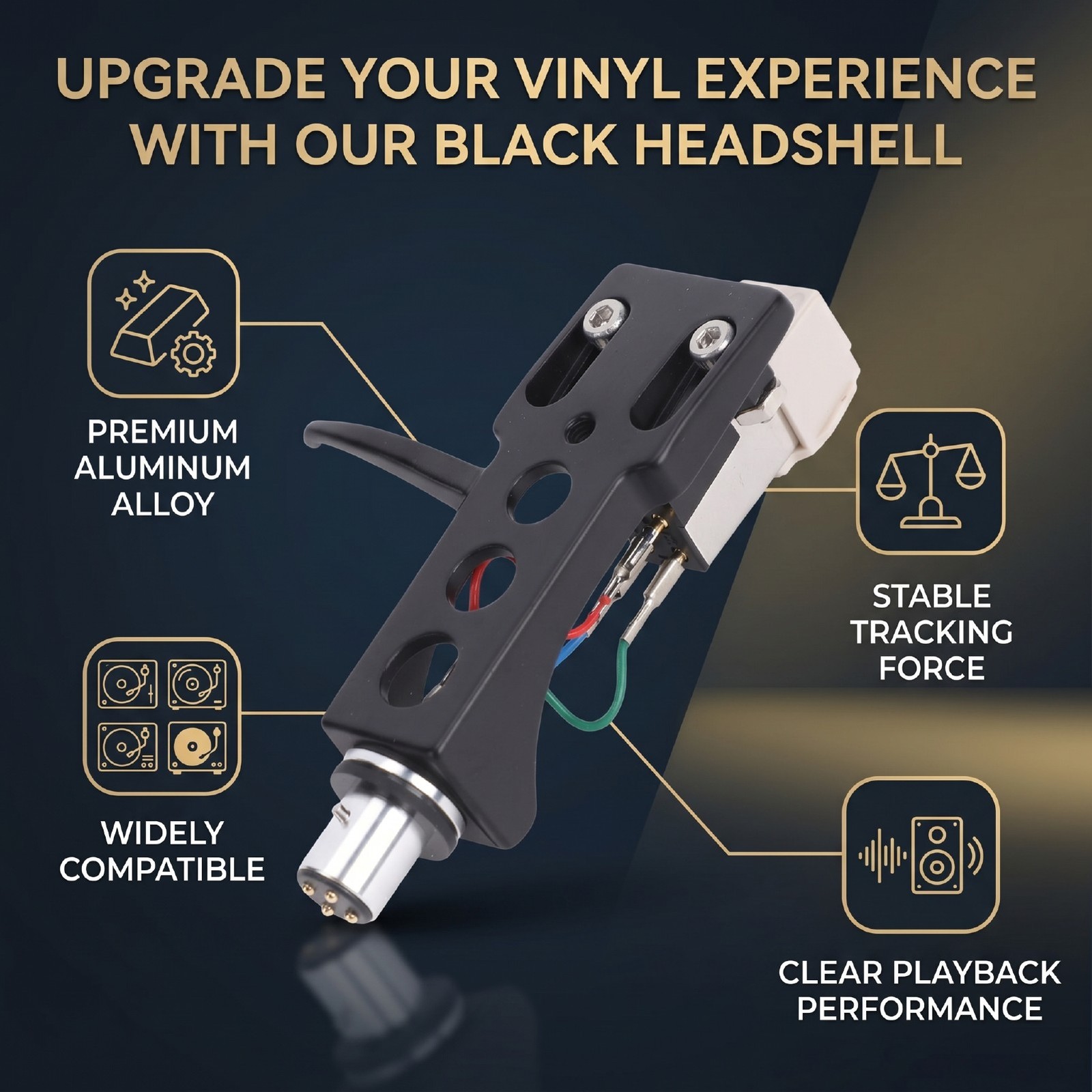 Black Headshell Replacement For SL D1 Magnetic Cartridge Needle For Home En OJWZ