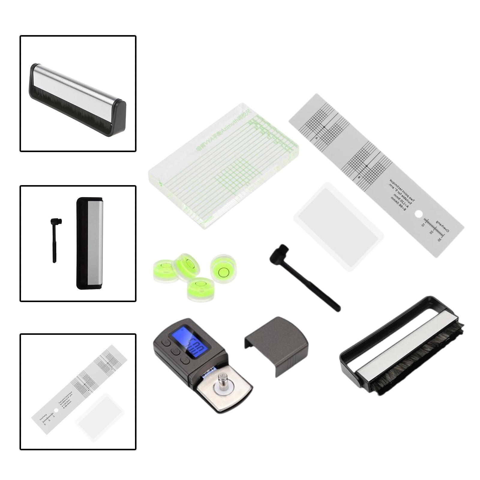 Turntable Tools Setup Kit Alignment Protractor Turntable Stylus LCD Force ScalKP