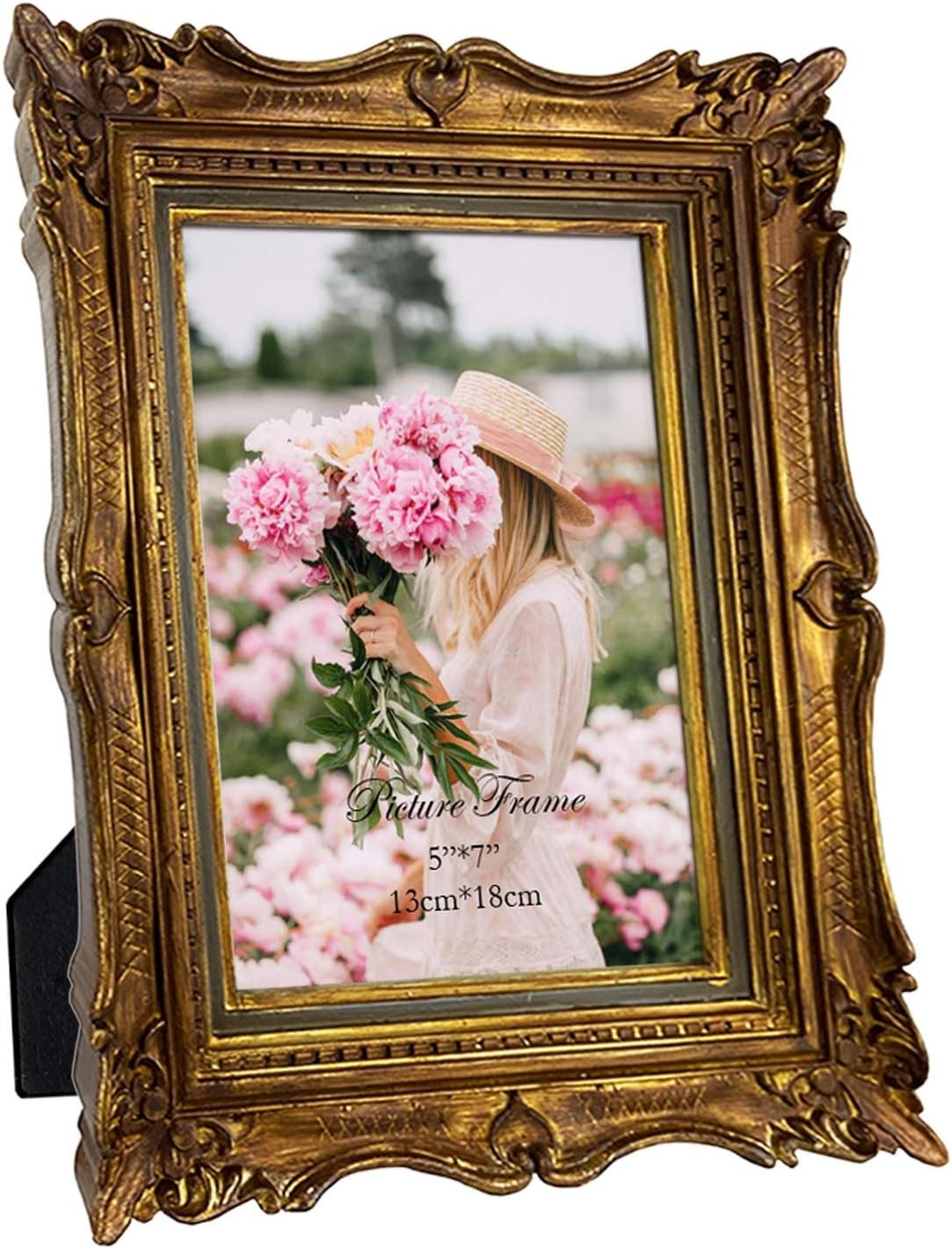 PHAREGE 5×7 Vintage Bronze Picture Frame, 5 by 7 Ornate inch, Gold