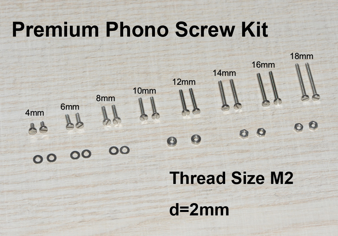 Fixing Screw Kit M2 Stainless Steel /Cartridge/Mounting for Thorens TP Headshell
