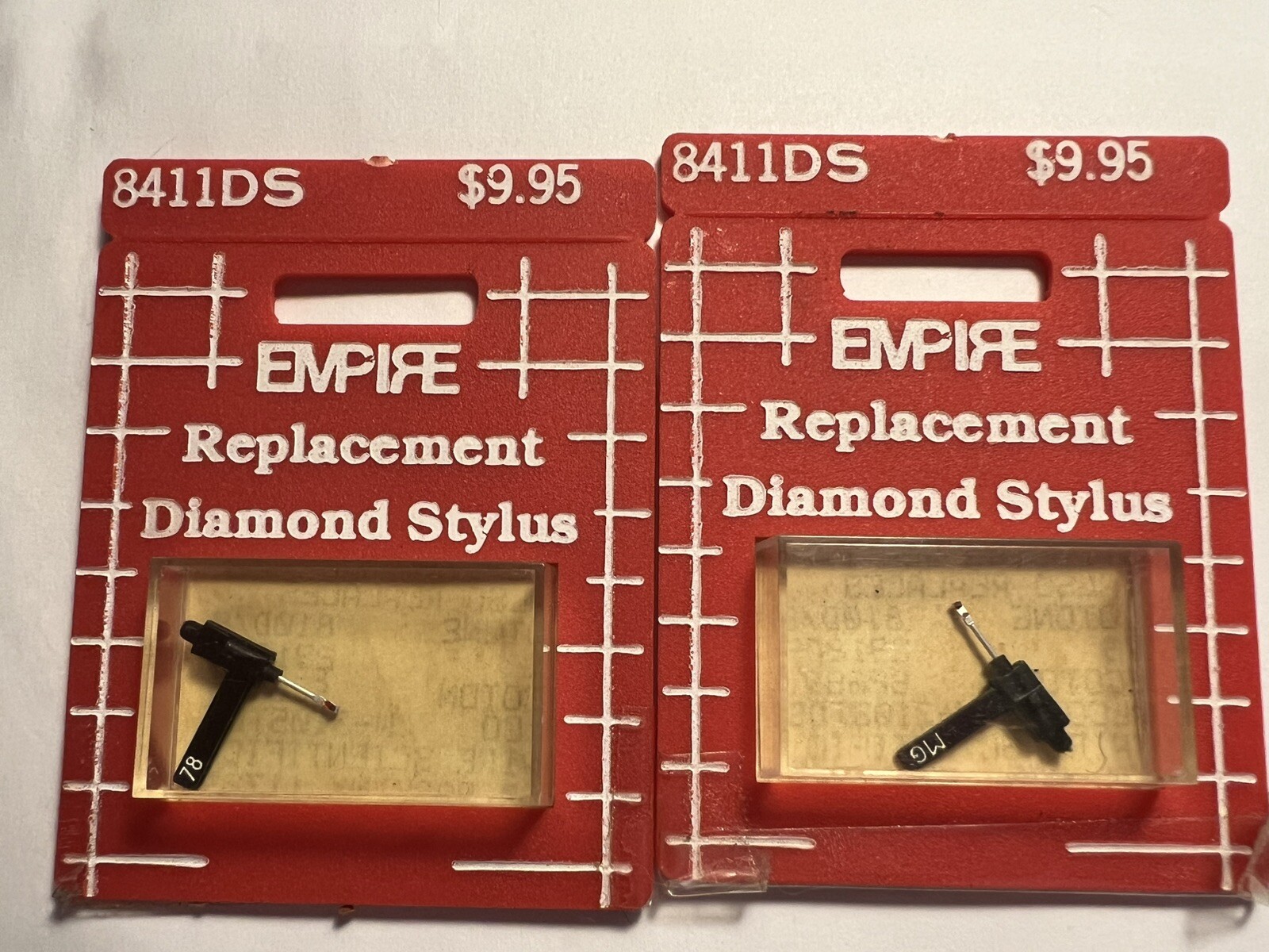 EMPIRE 8411DS STYLUS FOR RCA,DUOTONE,EVG,RECOTON,WALCO QTY 2 SOLD AS EACH