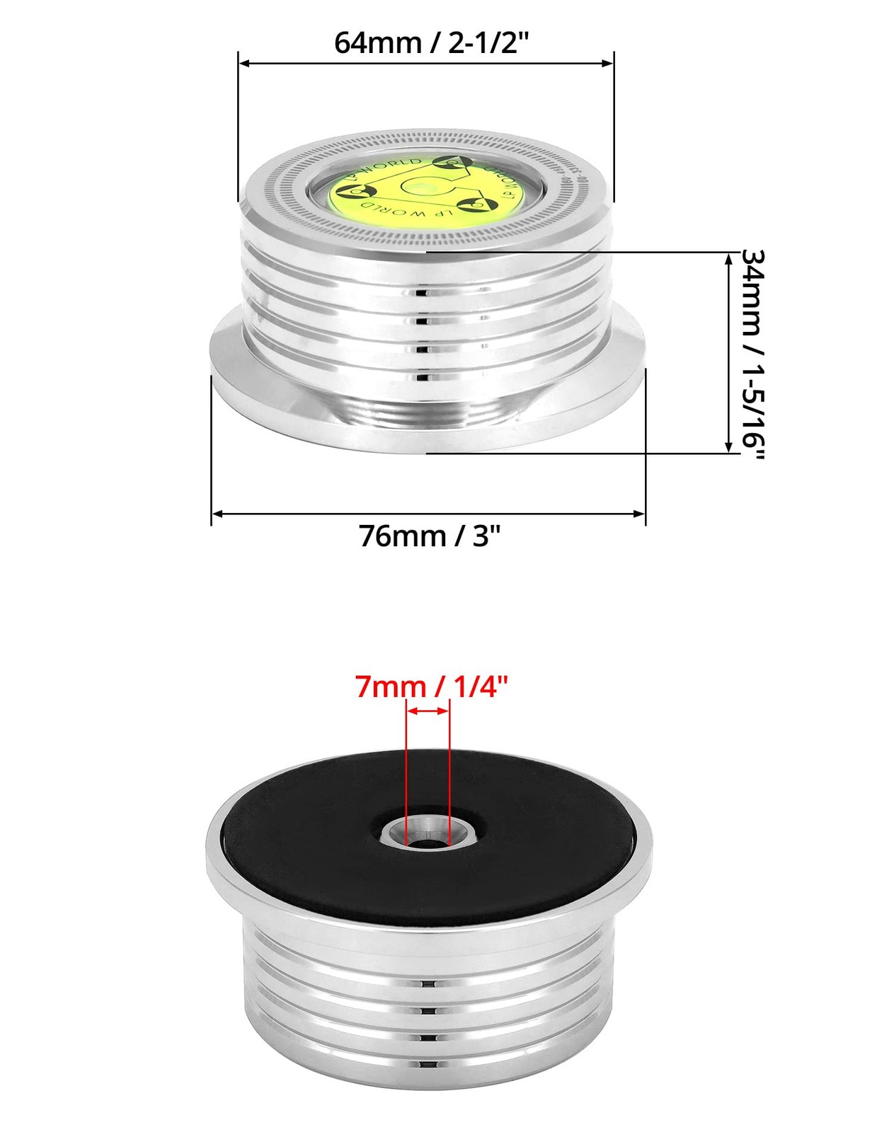 QWORK Record Weight Phono Disc Stabilizer, 60HZ Silver