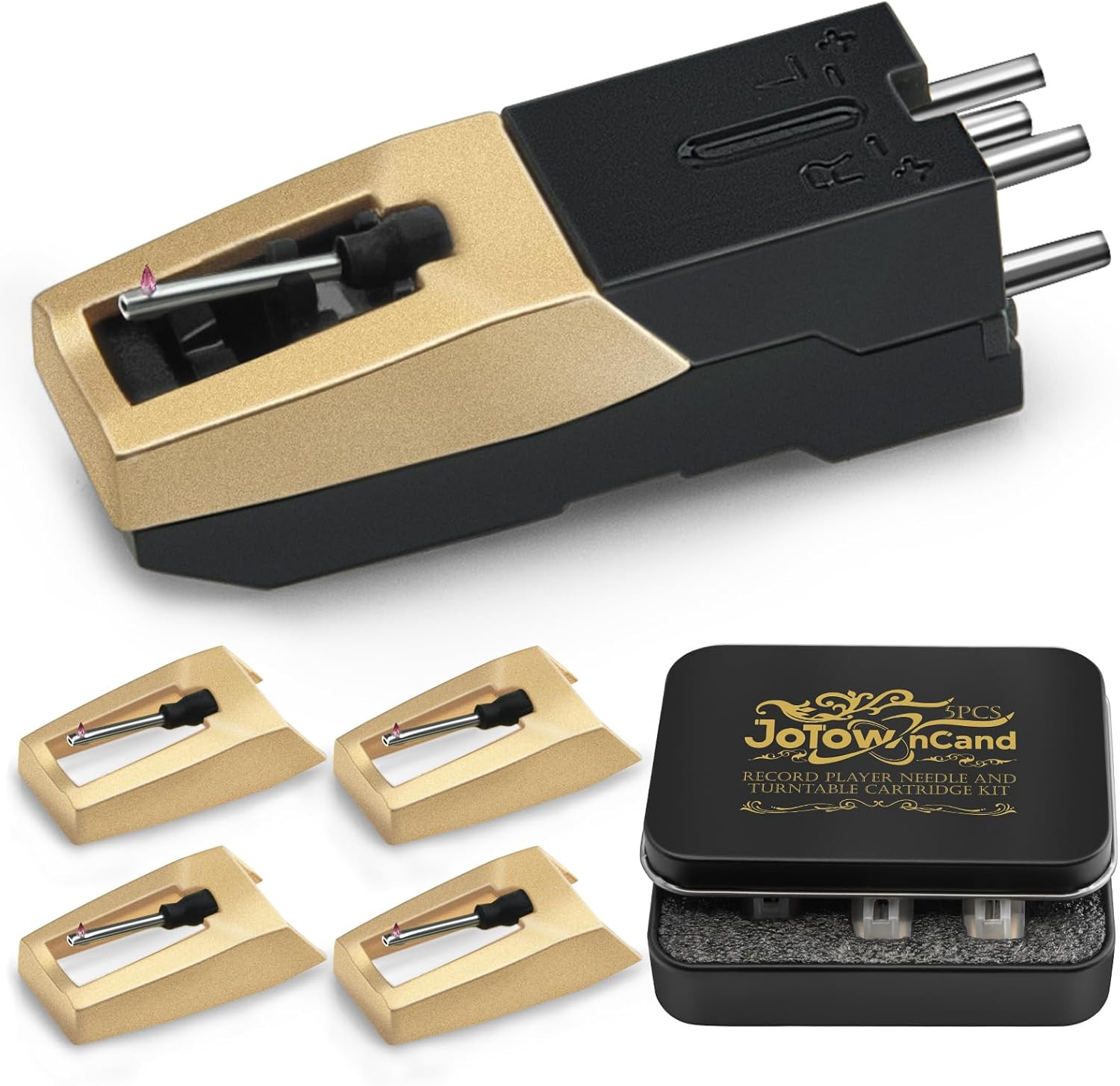 5PCS Upgrade Ruby Record Player Needle and Turntable Cartridge Kit, Replacement