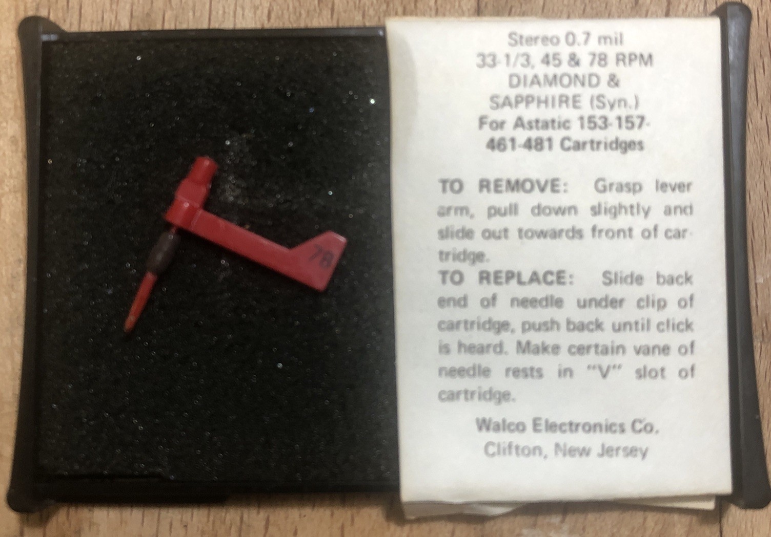 WALCO Record Player Diamond Needle W-198-STDS NOS Replacement