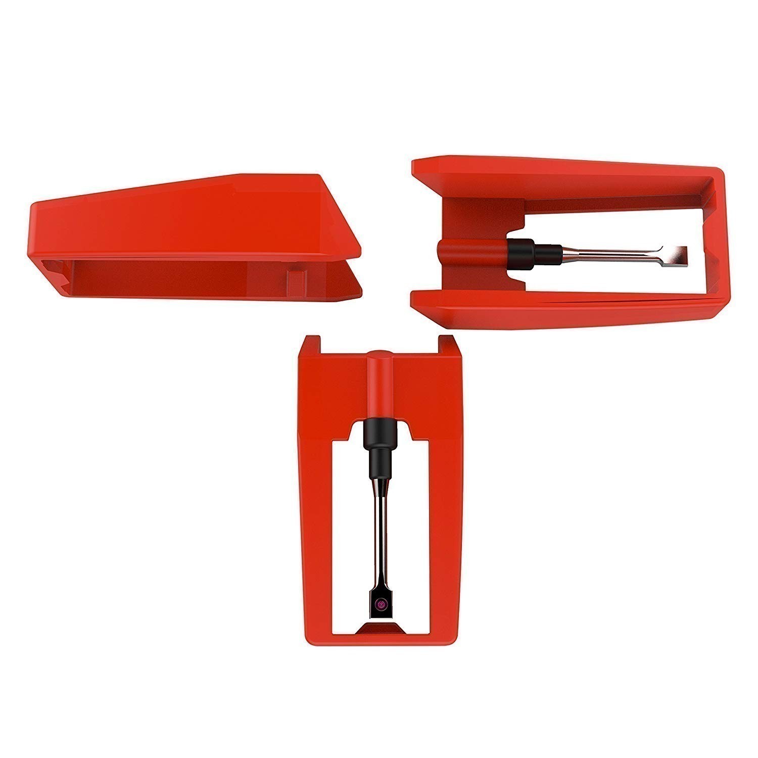 3 Pack Stylus Record Needle Phonograph Diamond Replacement Turntable Player Red