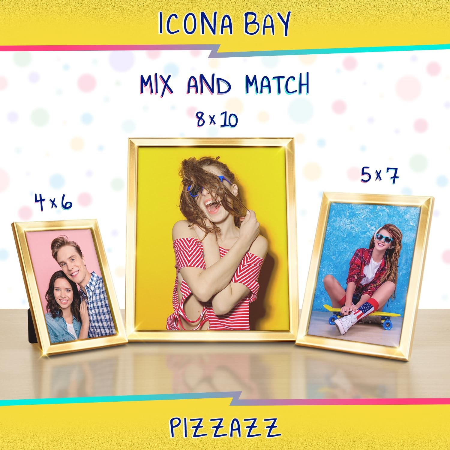 Icona Bay 4×6 Picture Frame, Gold Solid Wood Scandinavian Style 4×6,