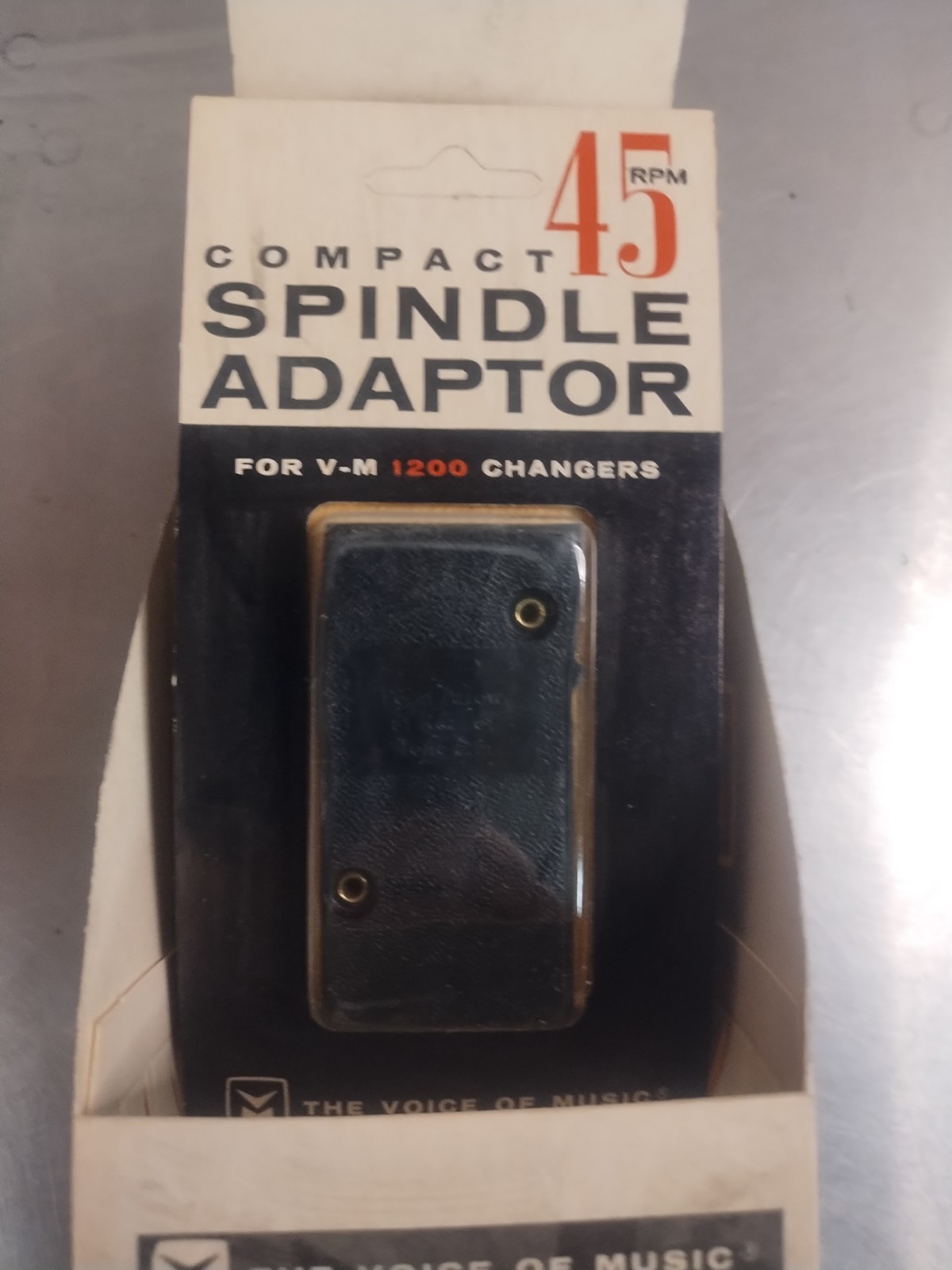 Voice Of Music Compact 45 RPM Spindle Adaptor 7″ Record Changer VM 1518, New NOS